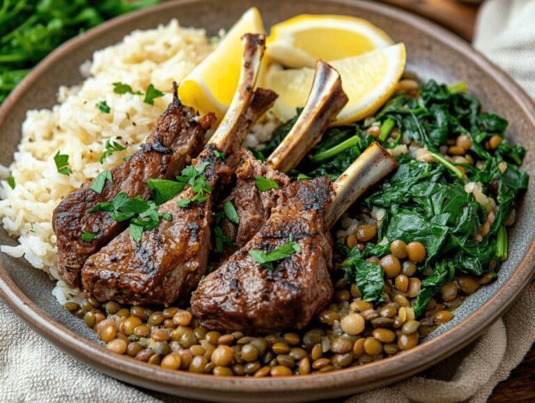 Lamb Lentils Rice Spinach Recipe
