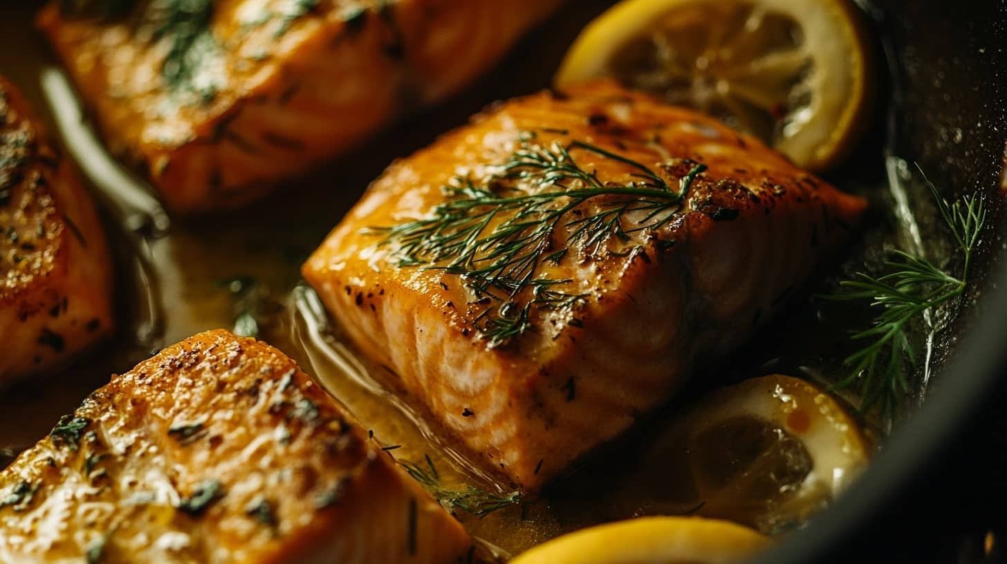 Perfectly Fried Salmon in Cast-Iron Pan